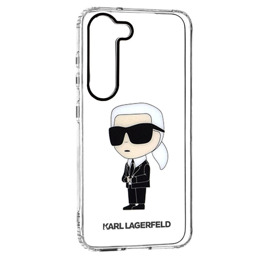 Etui til Samsung Galaxy S23 S911, Karl Lagerfeld, Ikonik Karl, Gennemsigtig