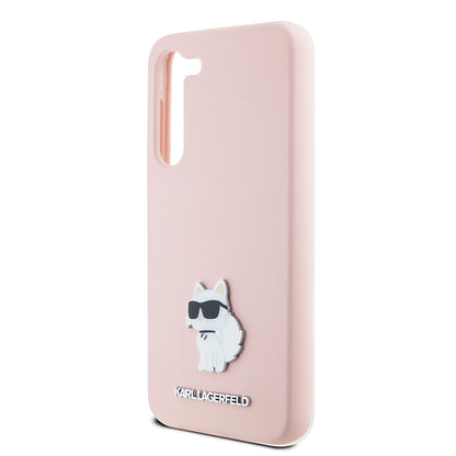 Etui til Samsung Galaxy S23 S911, Karl Lagerfeld, Silicone Choupette Metal, Pink