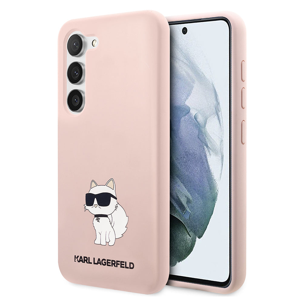 Etui til Samsung Galaxy S23 S911, Karl Lagerfeld, Silicone Choupette, Pink