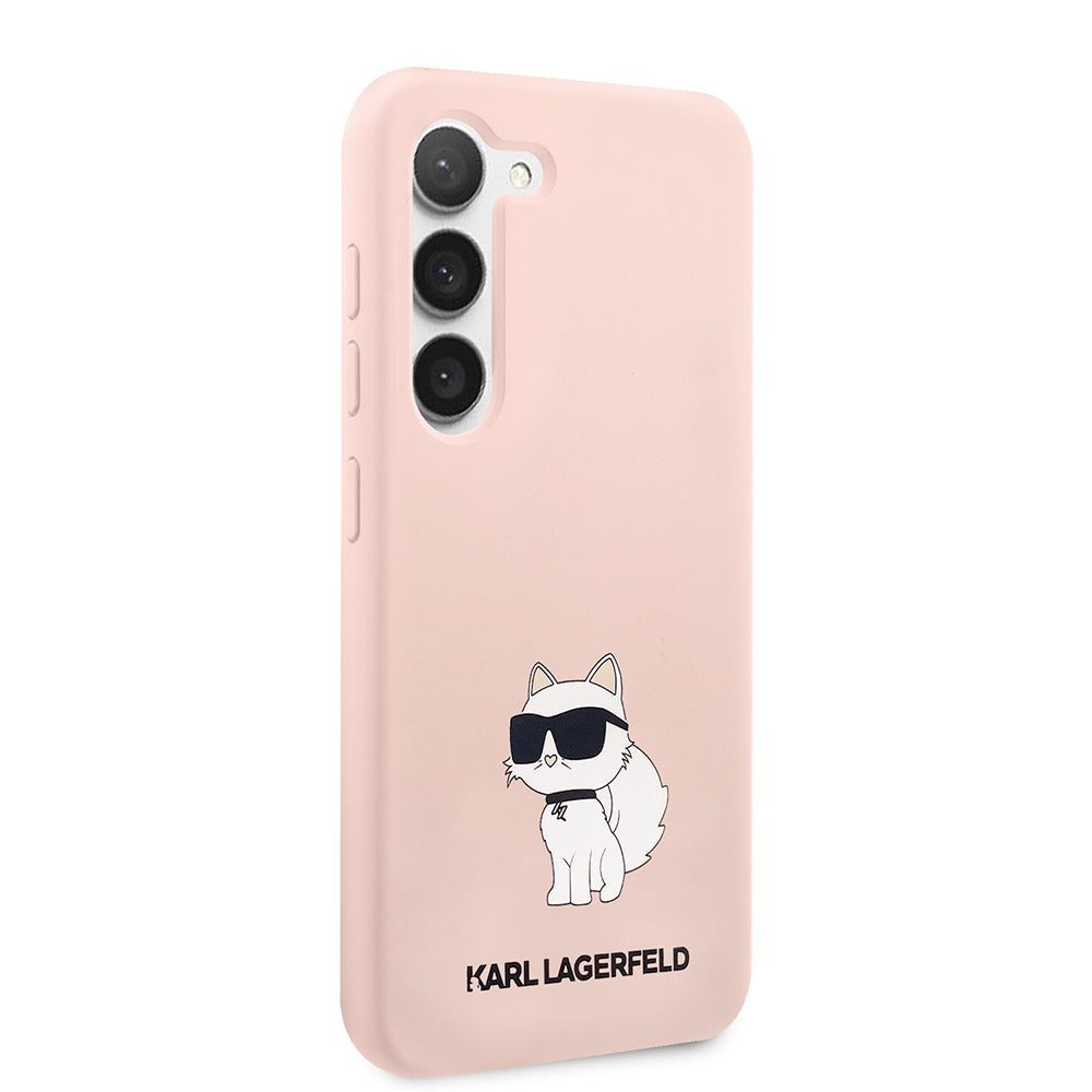 Etui til Samsung Galaxy S23 S911, Karl Lagerfeld, Silicone Choupette, Pink