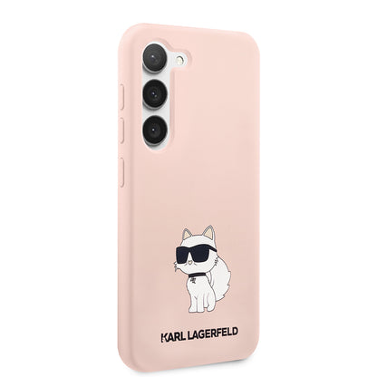 Etui til Samsung Galaxy S23 S911, Karl Lagerfeld, Silicone Choupette, Pink