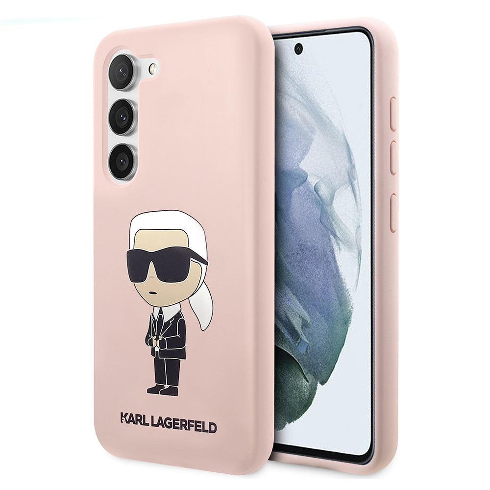 Etui til Samsung Galaxy S23 S911, Karl Lagerfeld, Silicone Ikonik Karl, Pink