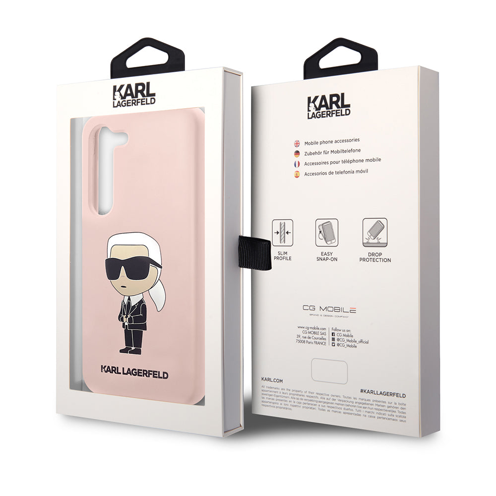 Etui til Samsung Galaxy S23 S911, Karl Lagerfeld, Silicone Ikonik Karl, Pink