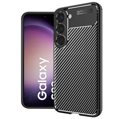 Cover til Samsung Galaxy S23 S911, Techsuit, CarbonFiber, Sort