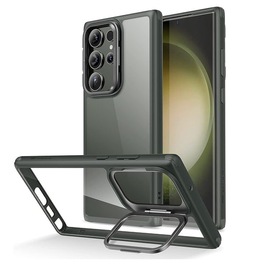 Etui til Samsung Galaxy S23 Ultra S918, ESR, Classic Kickstand, Gennemsigtig Grøn