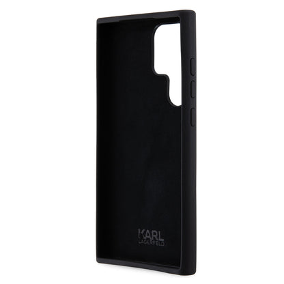 Etui til Samsung Galaxy S23 Ultra S918, Karl Lagerfeld, Silicone Ikonik Karl Metal, Sort