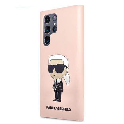 Etui til Samsung Galaxy S23 Ultra S918, Karl Lagerfeld, Silicone Ikonik Karl, Pink