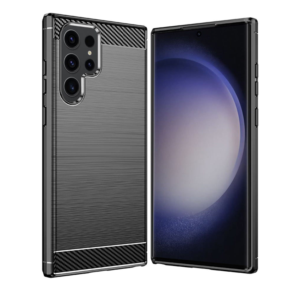 Cover til Samsung Galaxy S23 Ultra S918, Techsuit, Carbon, Sort