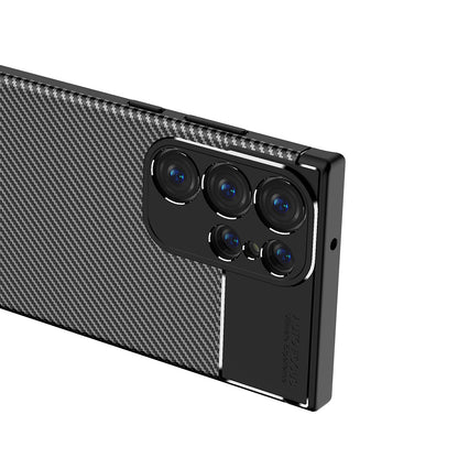 Cover til Samsung Galaxy S23 Ultra S918, Techsuit, CarbonFiber, Sort