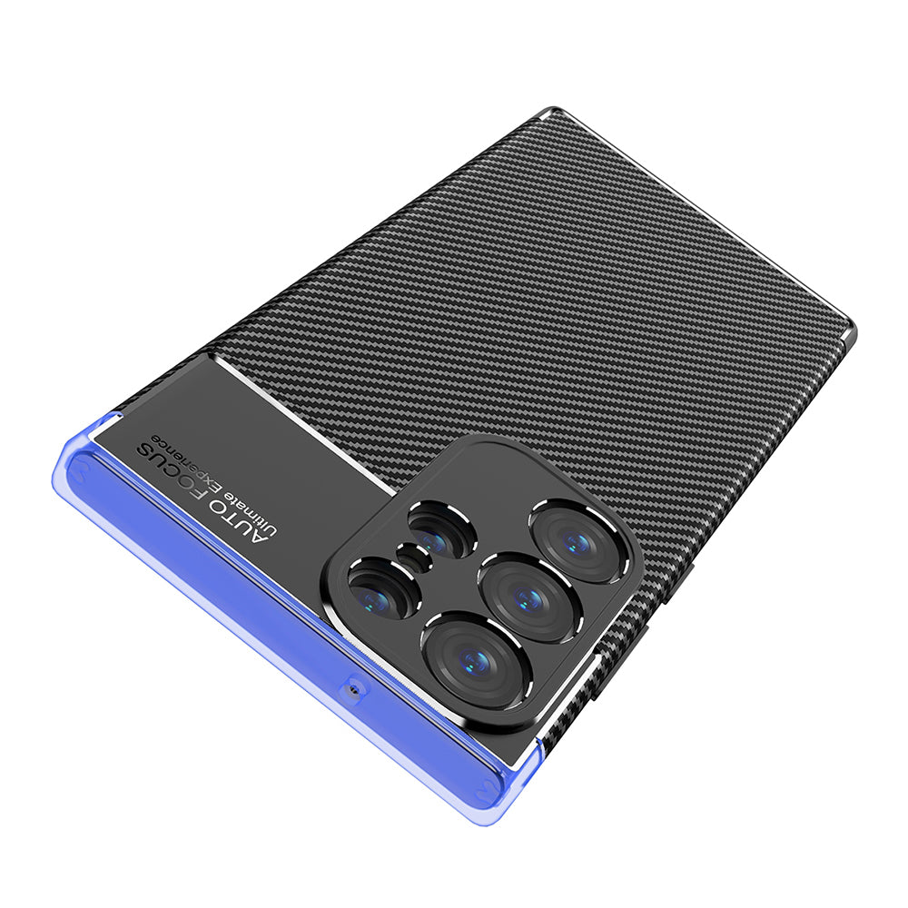 Cover til Samsung Galaxy S23 Ultra S918, Techsuit, CarbonFiber, Sort