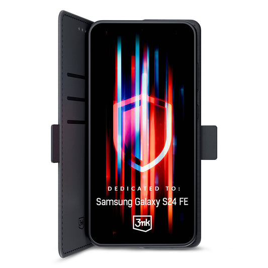 Cover til Samsung Galaxy S24 FE S721, 3MK, Wallet, Sort