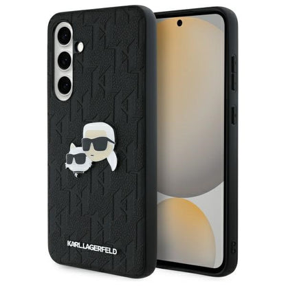 Etui til Samsung Galaxy S24 FE S721, Karl Lagerfeld, Monogram Karl & Choupette's Heads, Sort