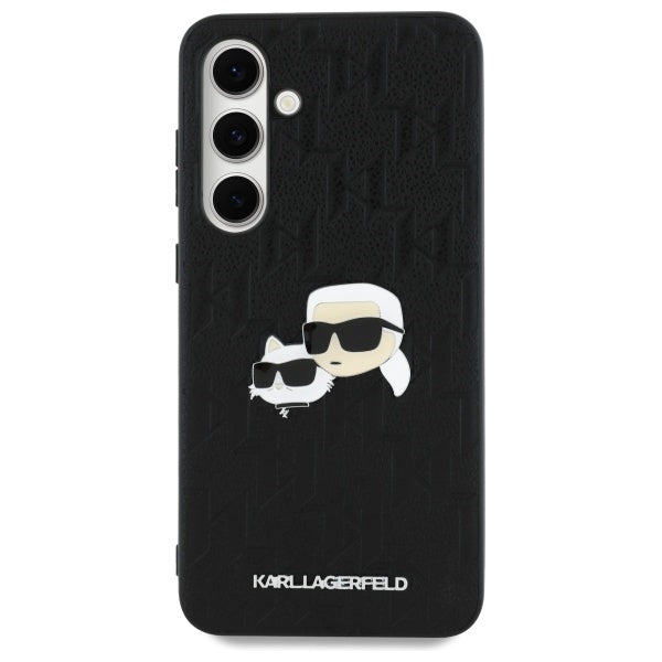 Etui til Samsung Galaxy S24 FE S721, Karl Lagerfeld, Monogram Karl & Choupette's Heads, Sort