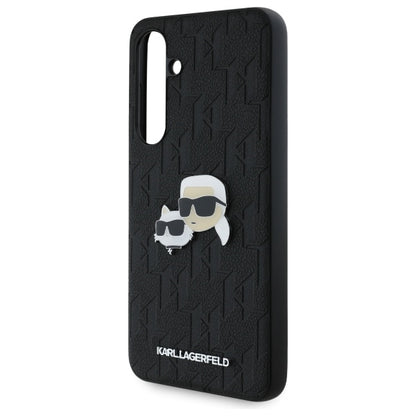 Etui til Samsung Galaxy S24 FE S721, Karl Lagerfeld, Monogram Karl & Choupette's Heads, Sort