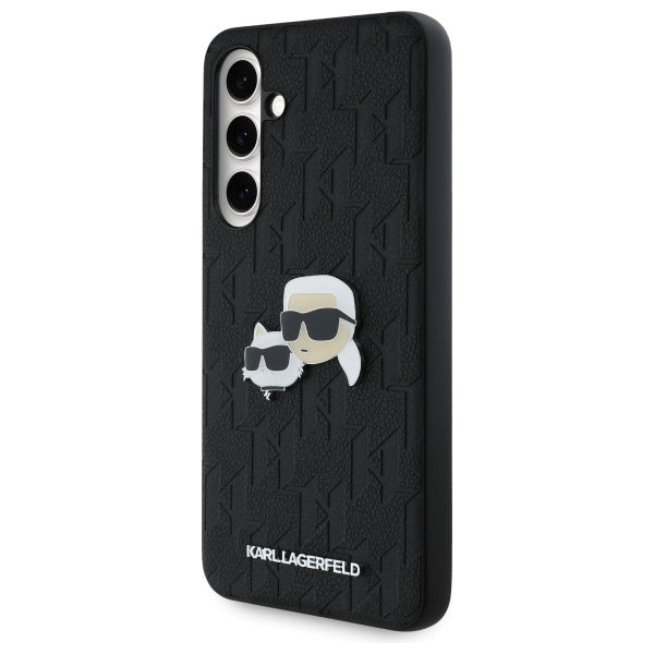 Etui til Samsung Galaxy S24 FE S721, Karl Lagerfeld, Monogram Karl & Choupette's Heads, Sort