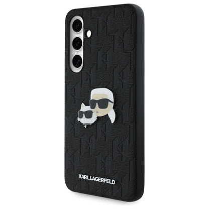 Etui til Samsung Galaxy S24 FE S721, Karl Lagerfeld, Monogram Karl & Choupette's Heads, Sort