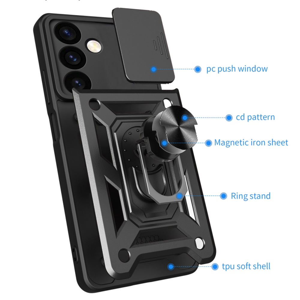 Cover til Samsung Galaxy S24 FE S721, Techsuit, CamShield, Sort