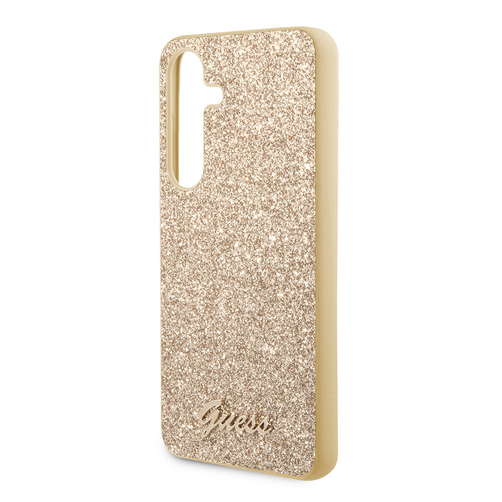 Etui til Samsung Galaxy S24+ S926, Guess, Glitter Script, Gylden