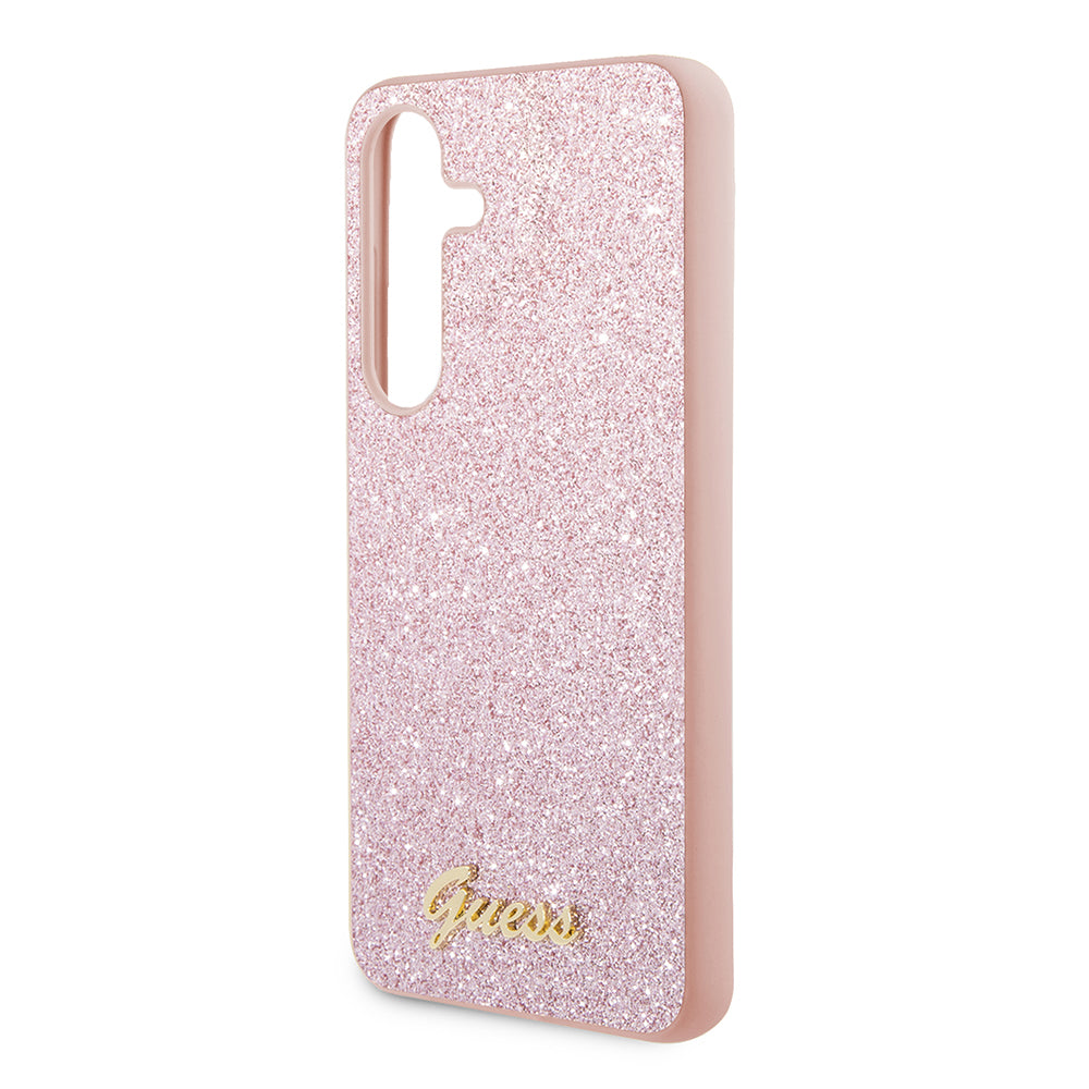 Etui til Samsung Galaxy S24+ S926, Guess, Glitter Script, Pink