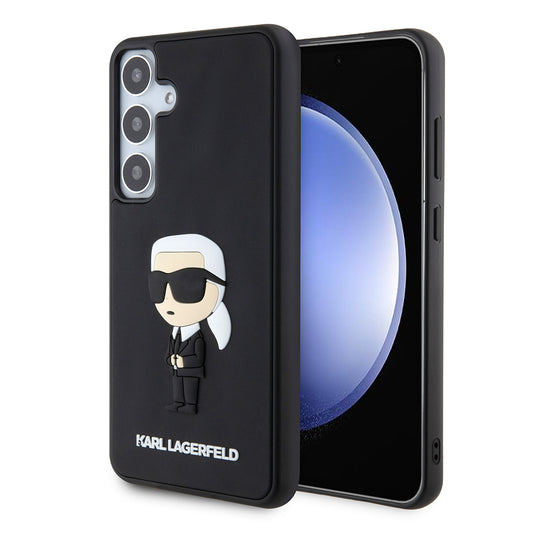 Etui til Samsung Galaxy S24+ S926, Karl Lagerfeld, 3D Rubber Ikonik Karl, Sort
