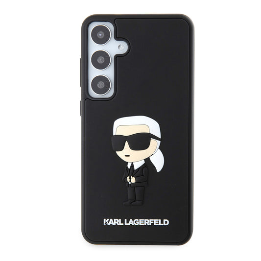 Etui til Samsung Galaxy S24+ S926, Karl Lagerfeld, 3D Rubber Ikonik Karl, Sort