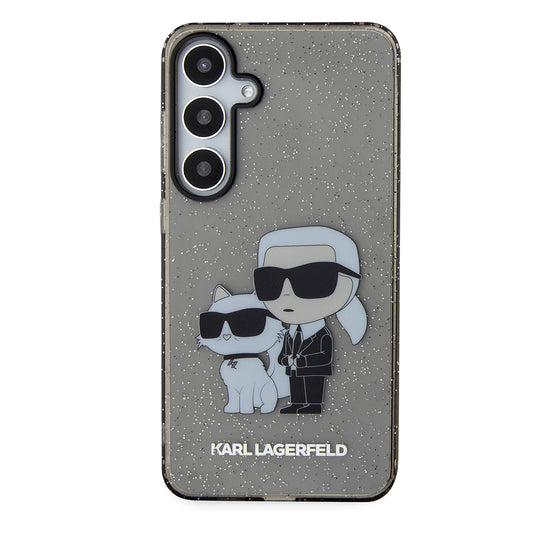Etui til Samsung Galaxy S24+ S926, Karl Lagerfeld, Glitter Karl & Choupette, Blå