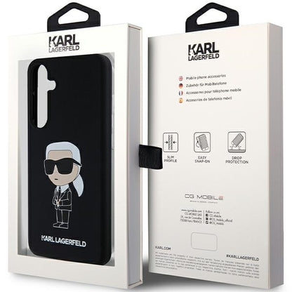 Etui til Samsung Galaxy S24+ S926, Karl Lagerfeld, Silicone Ikonik NFT, Sort