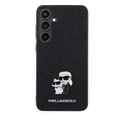 Etui til Samsung Galaxy S24+ S926, Karl Lagerfeld, Saffiano Karl & Choupette Metal, Sort