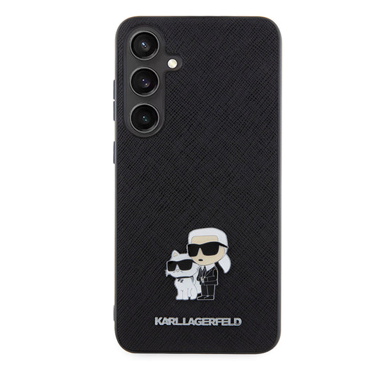 Etui til Samsung Galaxy S24+ S926, Karl Lagerfeld, Saffiano Karl & Choupette Metal, Sort