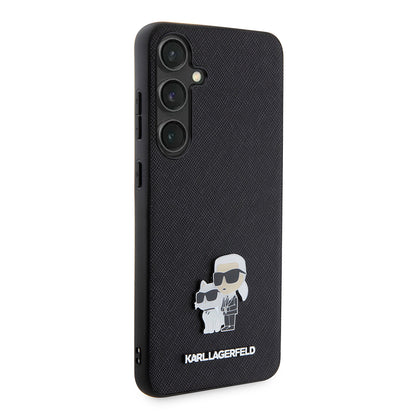 Etui til Samsung Galaxy S24+ S926, Karl Lagerfeld, Saffiano Karl & Choupette Metal, Sort