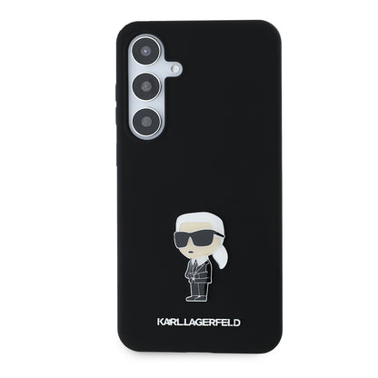 Etui til Samsung Galaxy S24+ S926, Karl Lagerfeld, Silicone Ikonik Karl Metal, Sort