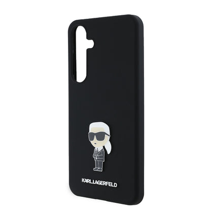 Etui til Samsung Galaxy S24+ S926, Karl Lagerfeld, Silicone Ikonik Karl Metal, Sort