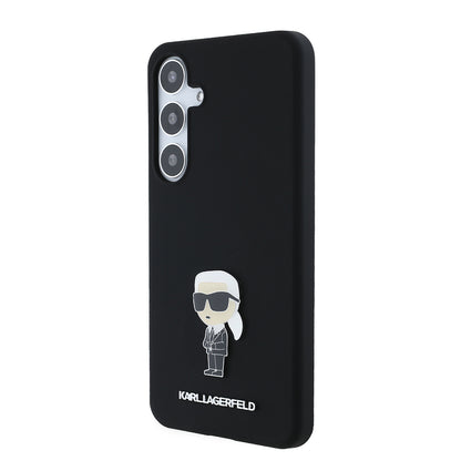 Etui til Samsung Galaxy S24+ S926, Karl Lagerfeld, Silicone Ikonik Karl Metal, Sort