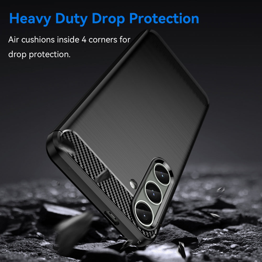 Cover til Samsung Galaxy S24+ S926, Techsuit, Carbon, Sort