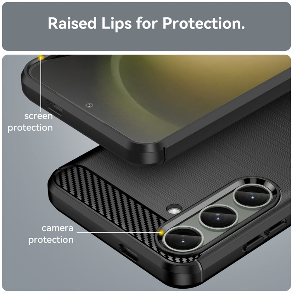 Cover til Samsung Galaxy S24+ S926, Techsuit, Carbon, Sort