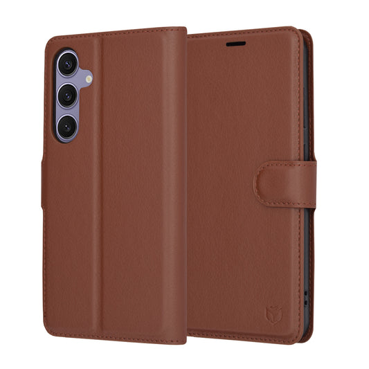 Cover til Samsung Galaxy S24+ S926, Techsuit, Leather Folio, Brun