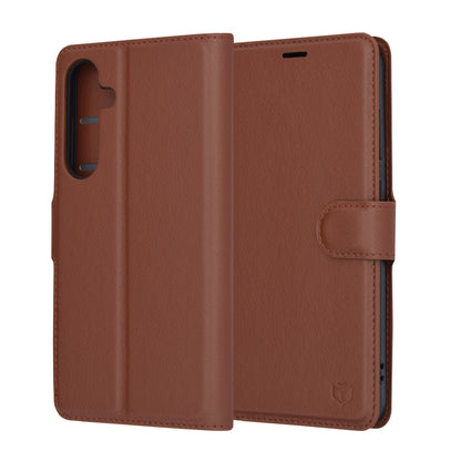 Cover til Samsung Galaxy S24+ S926, Techsuit, Leather Folio, Brun