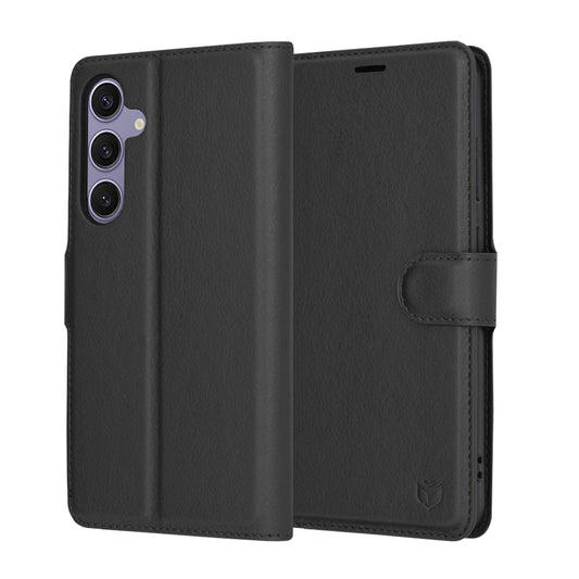 Cover til Samsung Galaxy S24+ S926, Techsuit, Leather Folio, Sort