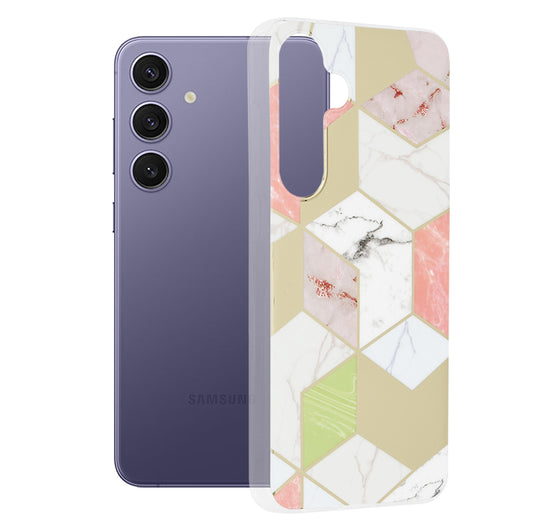 Cover til Samsung Galaxy S24+ S926, Techsuit, Marble, Lilla
