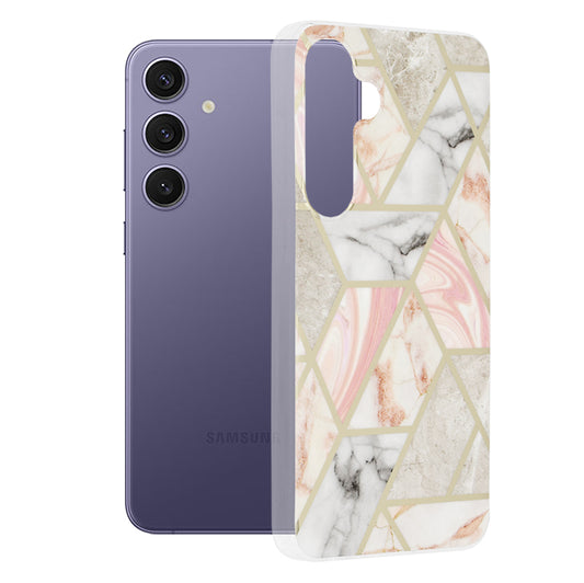 Cover til Samsung Galaxy S24+ S926, Techsuit, Marble, Pink