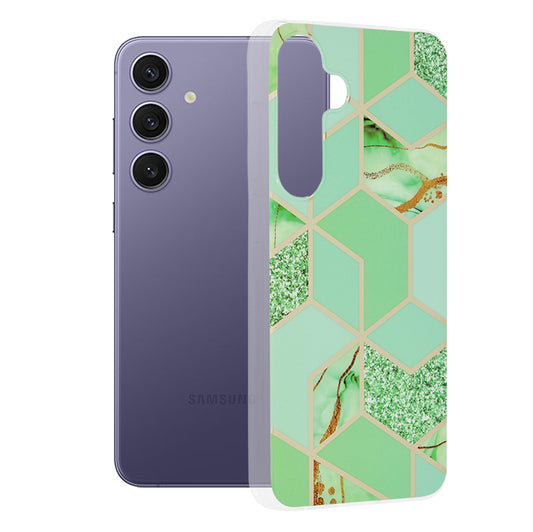 Cover til Samsung Galaxy S24+ S926, Techsuit, Marble, Grøn