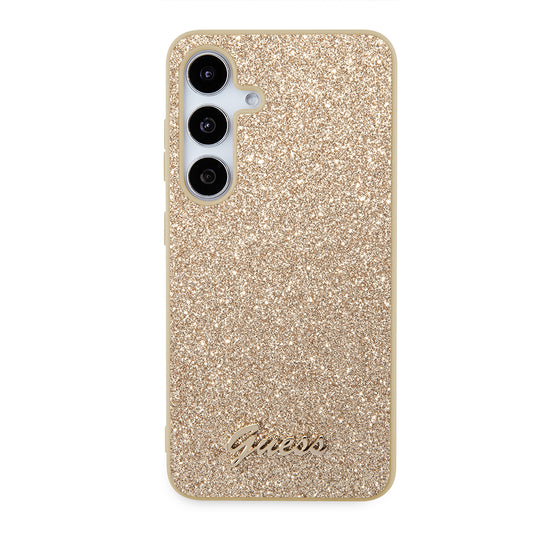 Etui til Samsung Galaxy S24 S921, Guess, Glitter Script, Guld