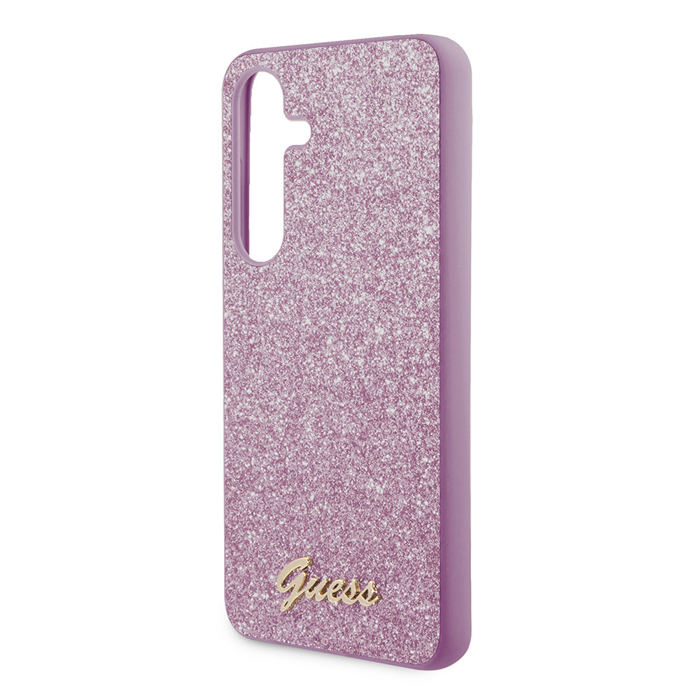 Etui til Samsung Galaxy S24 S921, Guess, Glitter Script, Lilla