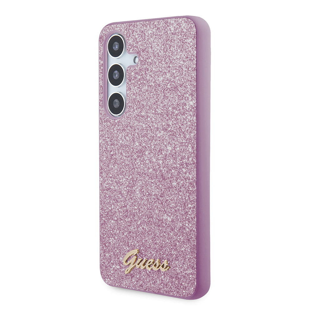 Etui til Samsung Galaxy S24 S921, Guess, Glitter Script, Lilla