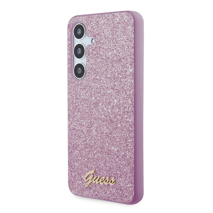 Etui til Samsung Galaxy S24 S921, Guess, Glitter Script, Lilla