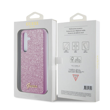 Etui til Samsung Galaxy S24 S921, Guess, Glitter Script, Lilla