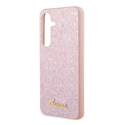 Etui til Samsung Galaxy S24 S921, Guess, Glitter Script, Pink