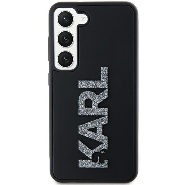 Etui til Samsung Galaxy S24 S921, Karl Lagerfeld, 3D Rubber Glitter Logo, Sort