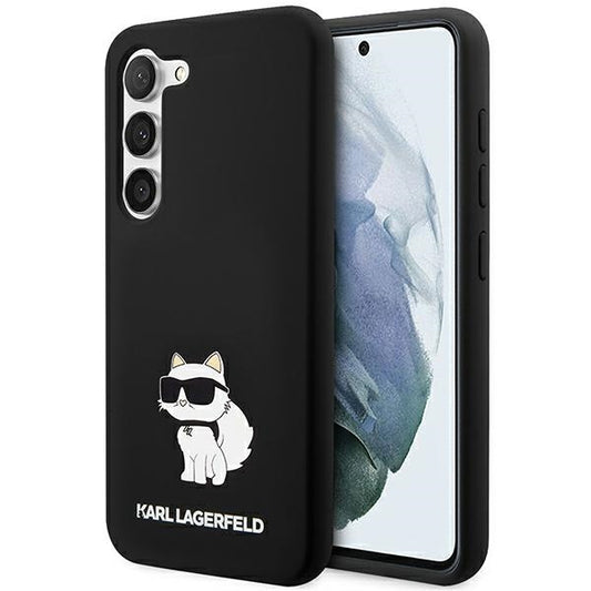 Etui til Samsung Galaxy S24 S921, Karl Lagerfeld, Silicone Choupette NFT, Sort