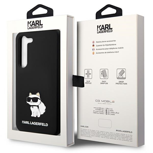 Etui til Samsung Galaxy S24 S921, Karl Lagerfeld, Silicone Choupette NFT, Sort